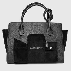 Maniere De Voir MULTI POCKET CITY BAG black tote